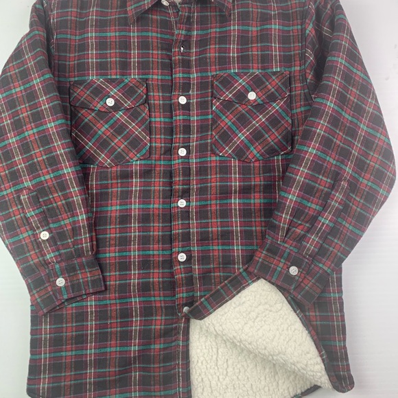 RC ROUGH COUNTRY Mens Long Sleeve Flannel Sherpa Lined Plaid Shirt Size M - Picture 2 of 8